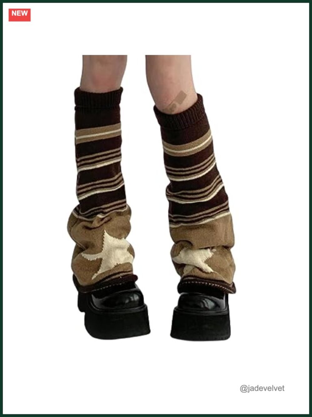 Ribbed Knit Leg Warmers Y2K Gothic Lolita Retro 80s Style One Size